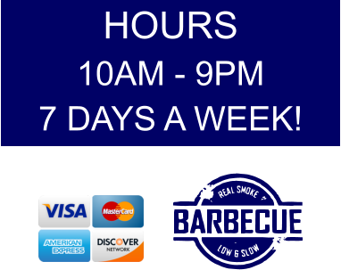 HOURS 10AM - 9PM 7 DAYS A WEEK!